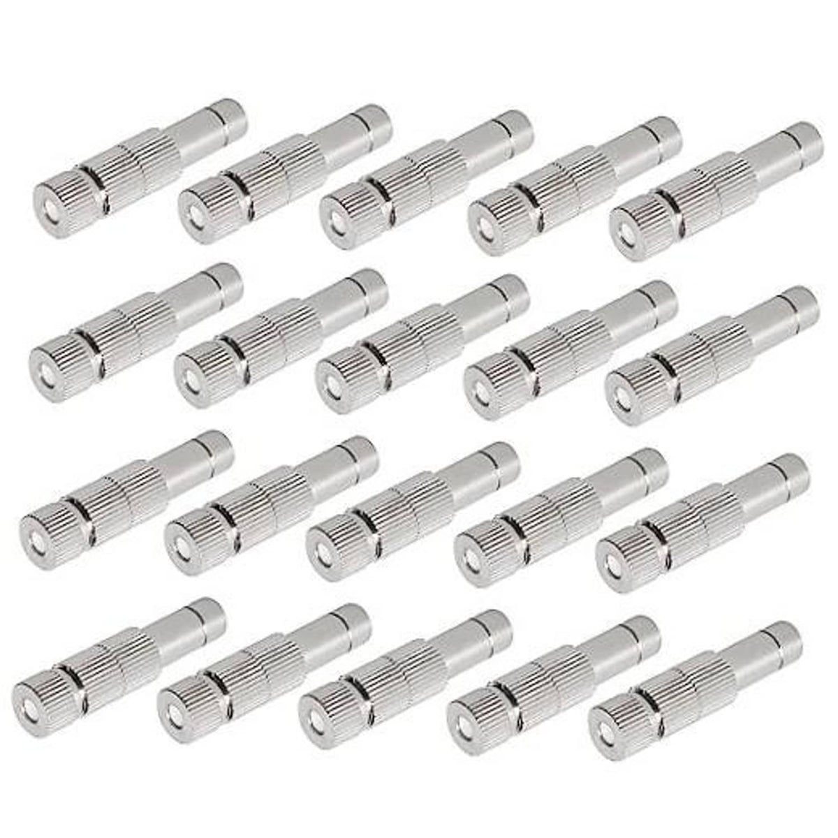 Set of silver mister nozzle tips with ridged brass body, 6mm fitting