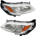 Halogen headlight assembly with clear lens, amber turn-signal section, black housing