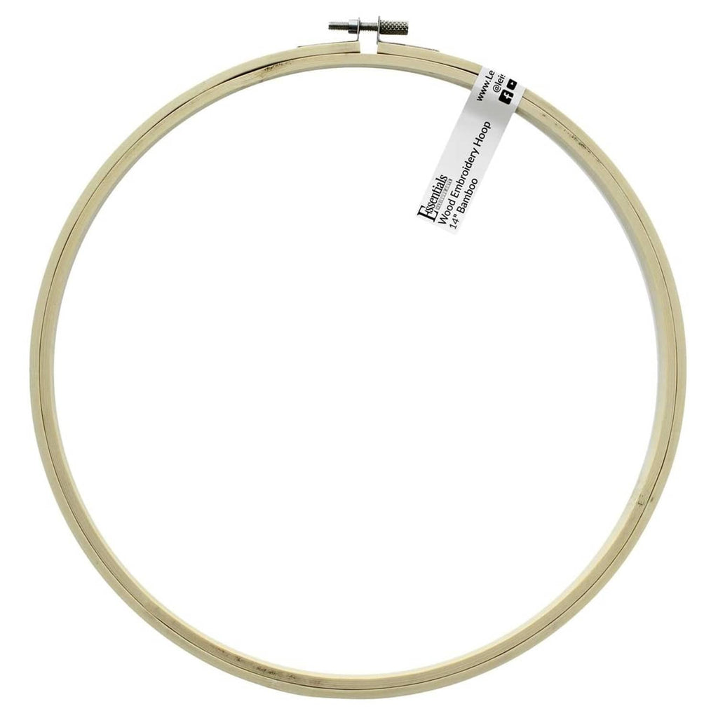 14-inch bamboo embroidery hoop frame with metal tension screw