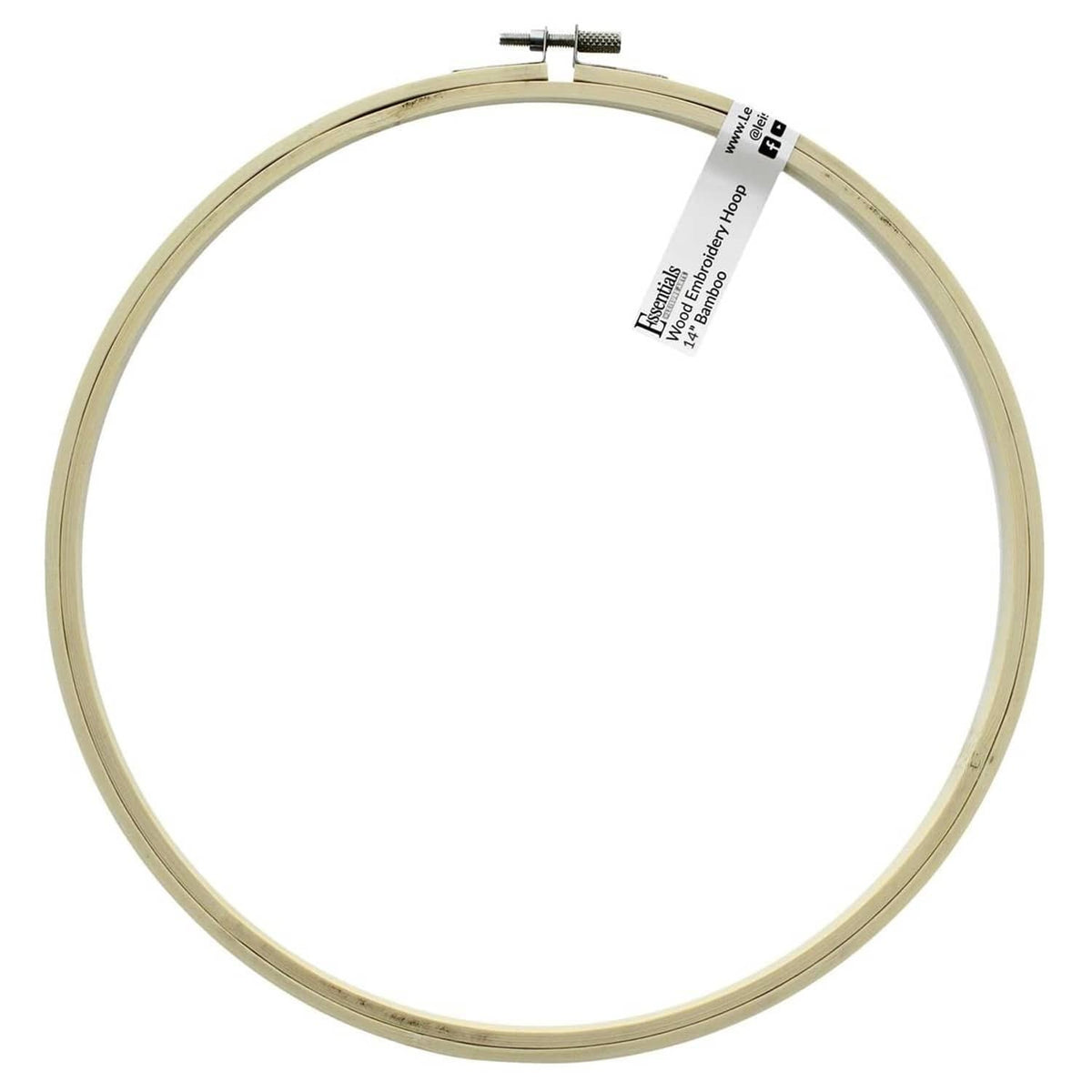 14-inch bamboo embroidery hoop frame with metal tension screw