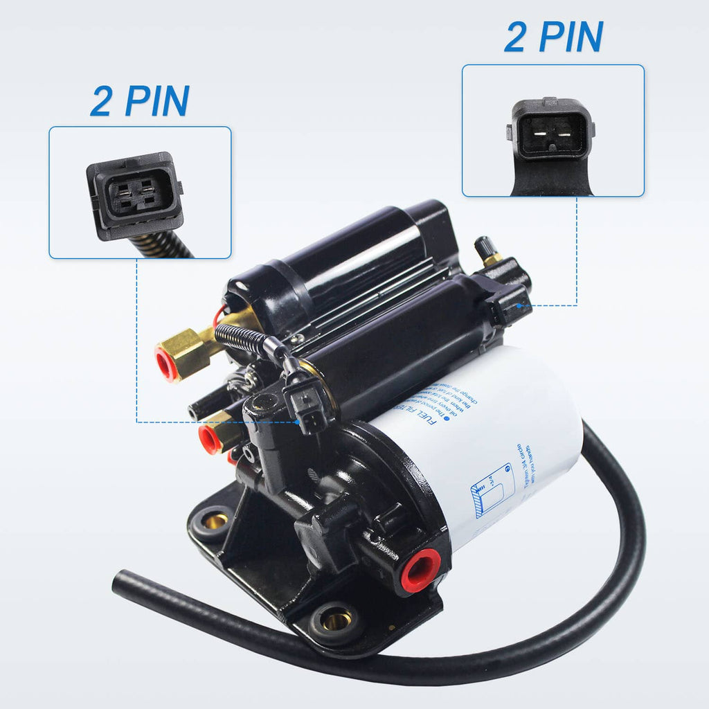 Electric fuel pump assembly, black cylinder pump with 2-pin electrical connector