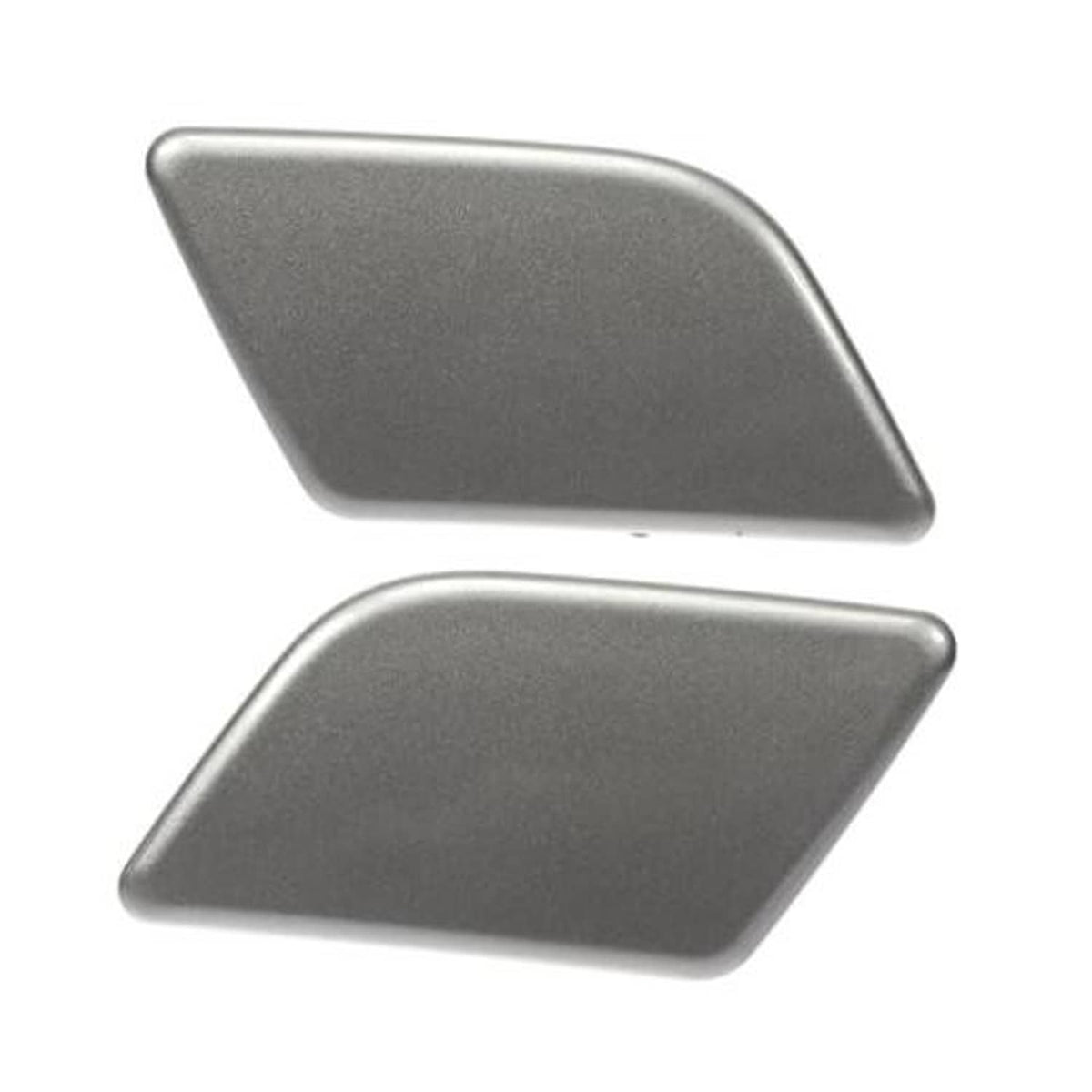 Pair of front bumper headlight washer nozzle cover caps, gray metallic finish