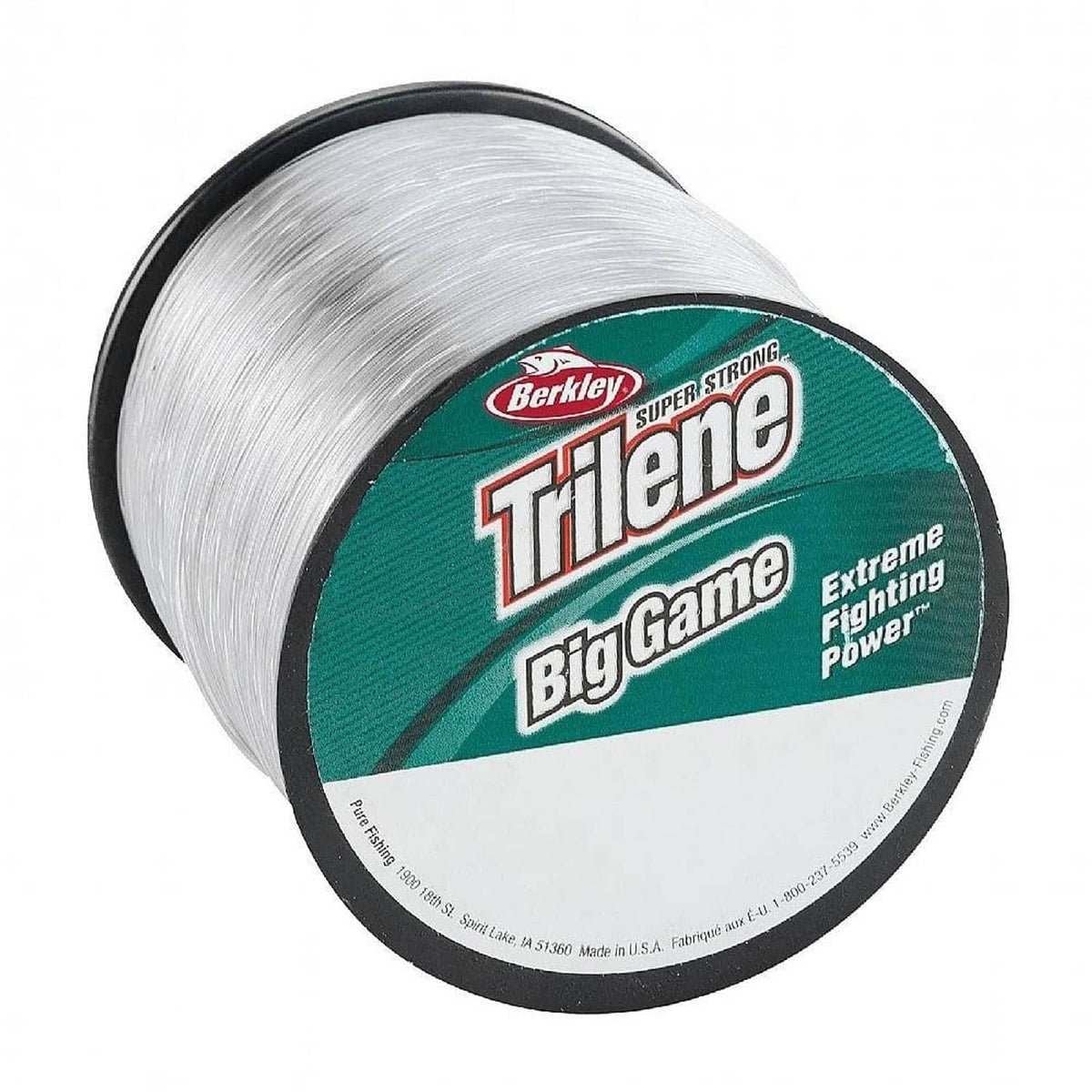 Berkley Trilene Big Game fishing line spool, clear gray monofilament line