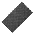 Black PVC garage floor mat with diamond-plate texture, non-slip surface