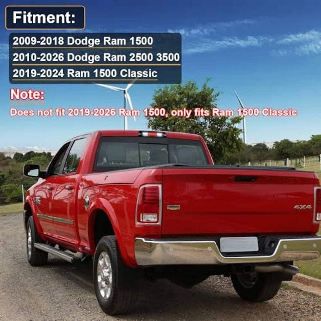 Installed LED third brake light with smoked lens on a pickup truck