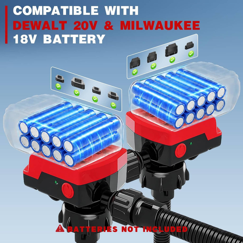 Red fuel transfer pump with battery power pack display for cordless compatibility