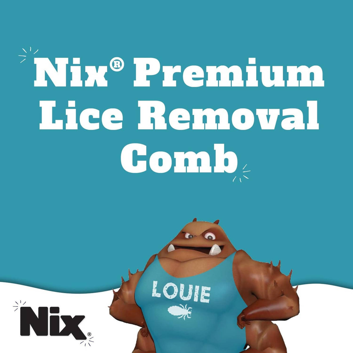 Nix Premium lice removal comb graphic with comb text