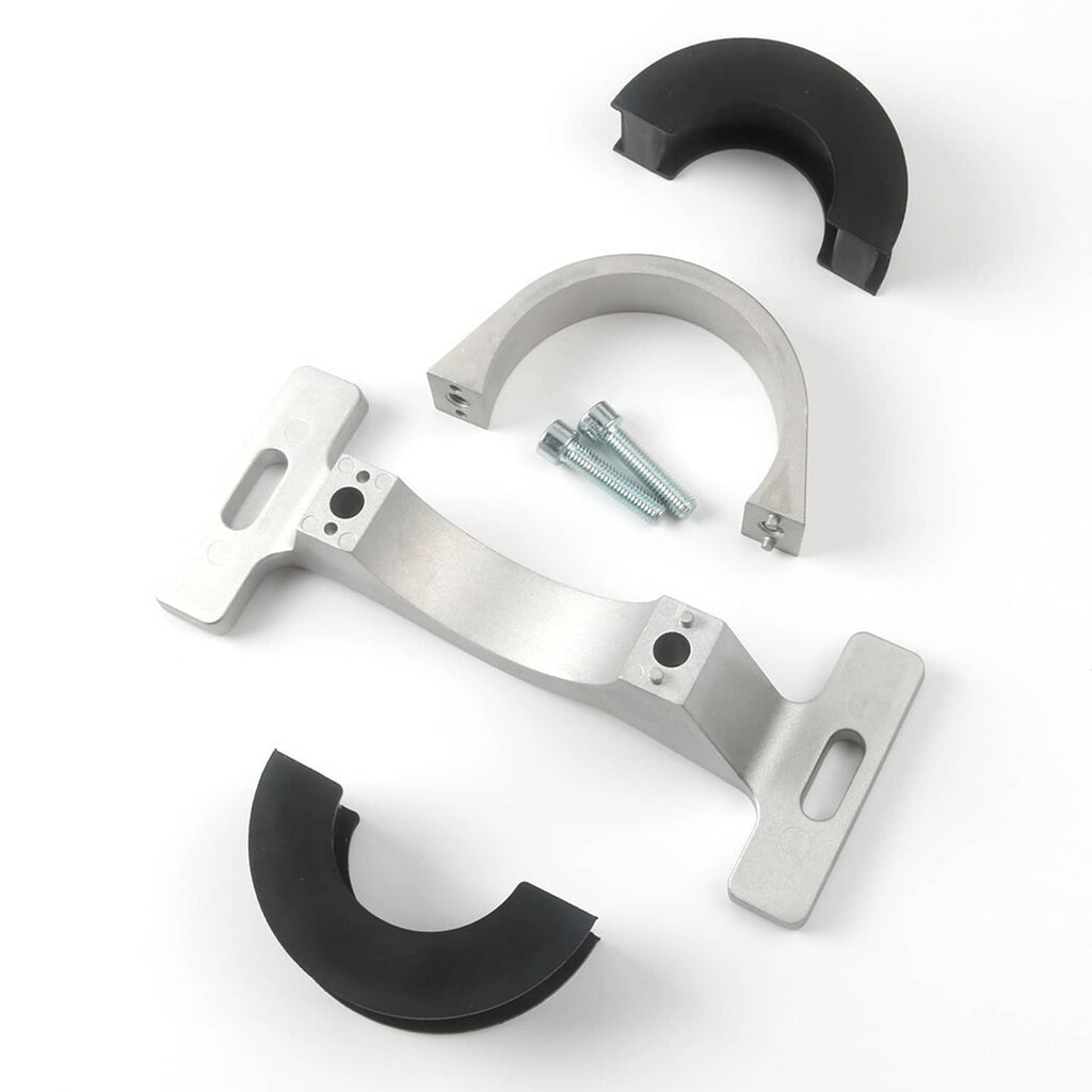 Driveshaft center support bearing carrier bracket with black support ring and screws