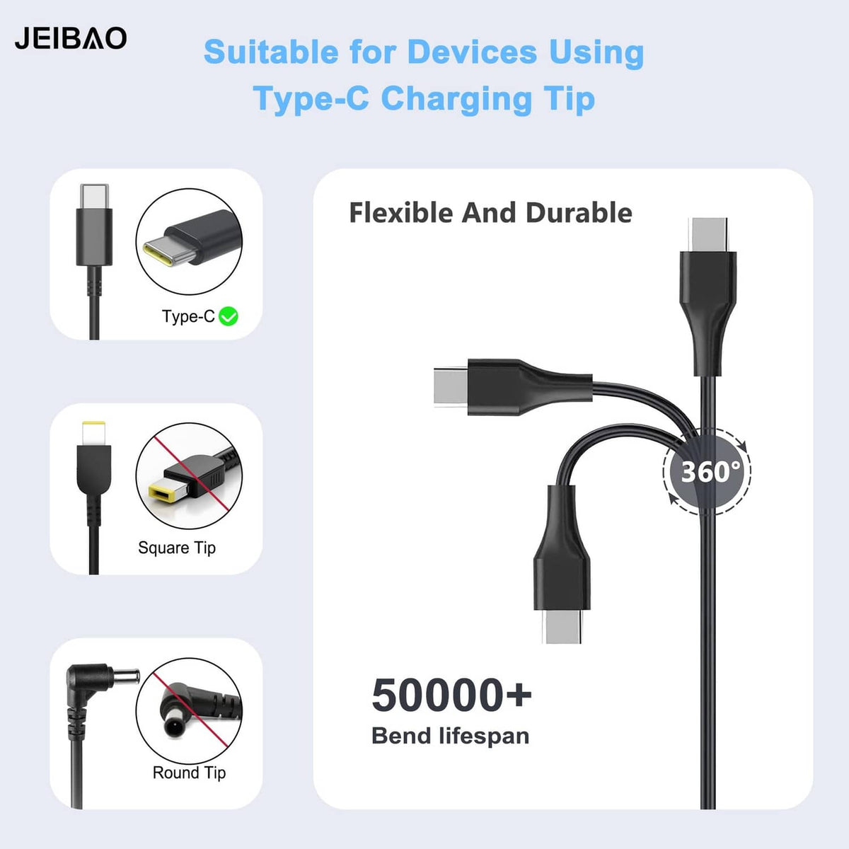 Black Type-C USB adapter with flexible cable and right-angle connector