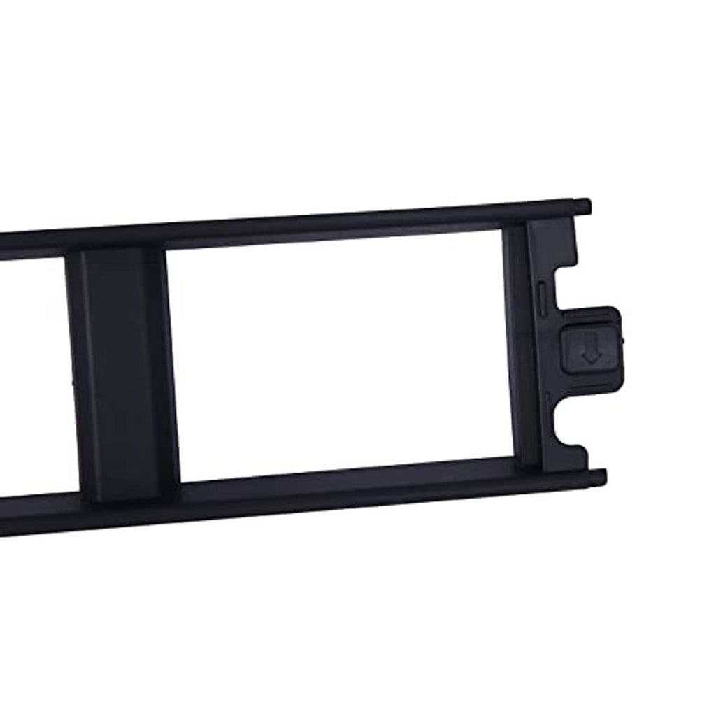 Black plastic grille trim panel frame with side mounting clip detail