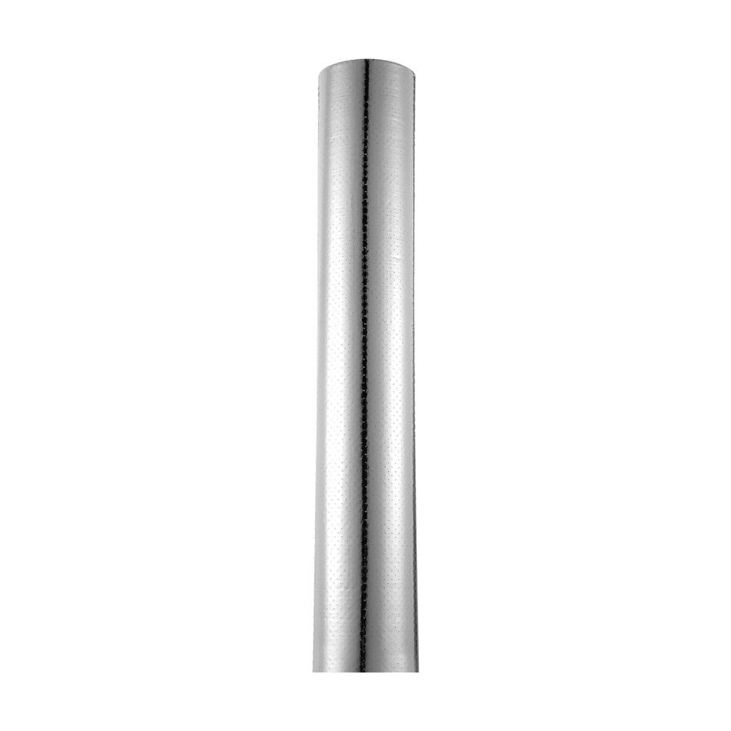 Perforated radiant barrier roll, close-up of double reflective silver foil texture