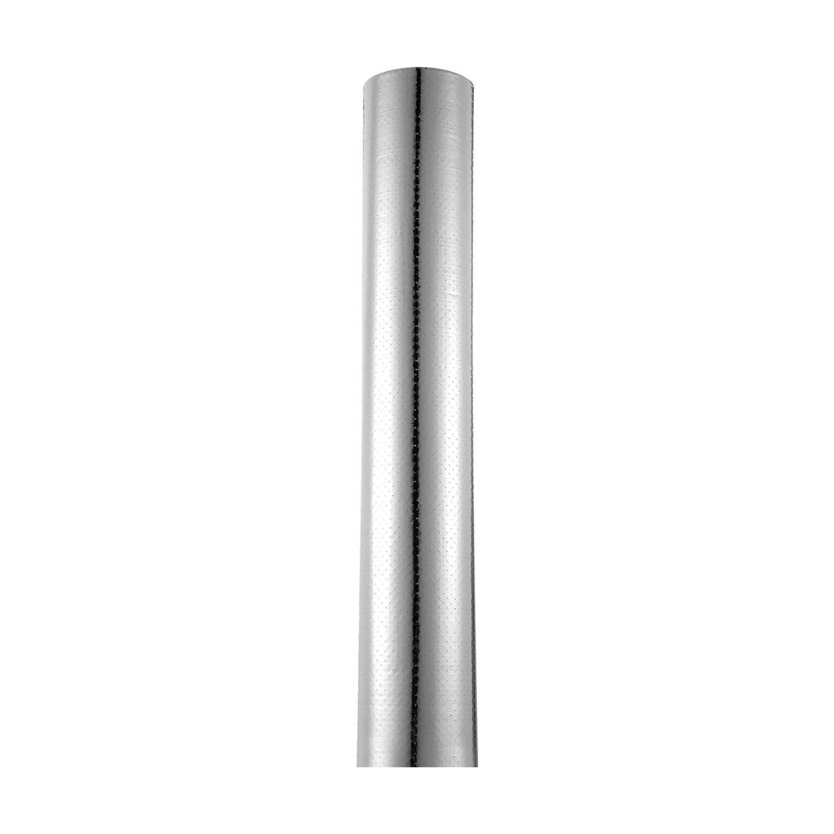 Perforated radiant barrier roll, close-up of double reflective silver foil texture