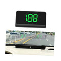 Car head-up display speedometer showing green “188” digits on a black unit