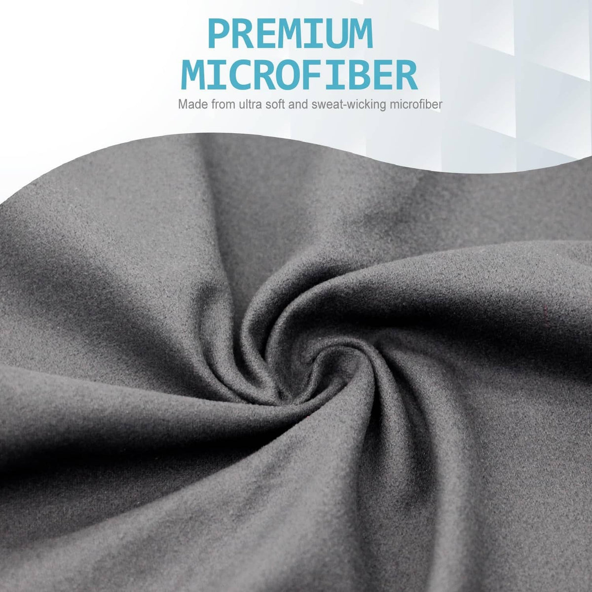 Close-up of dark gray quick-dry microfiber fabric texture