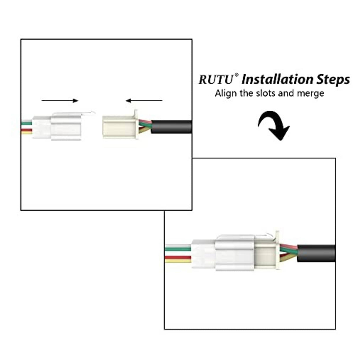 Regulator rectifier installation steps diagram with connector alignment