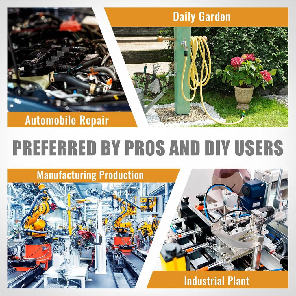 Brass pipe fittings assortment kit promotional collage for repair and outdoor use