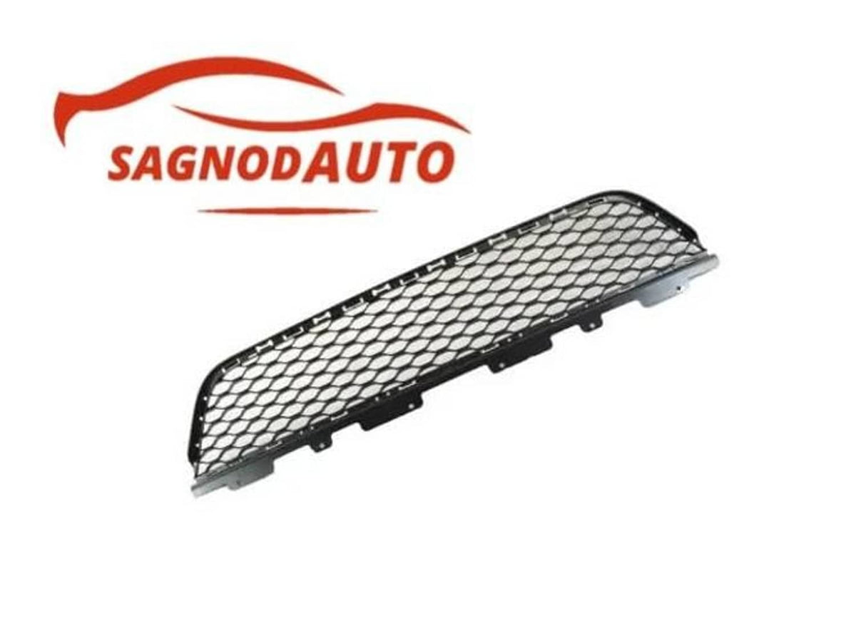 Black-frame mesh front grille insert with diamond pattern and mounting points