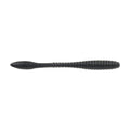 Black ribbed soft plastic fishing bait worm lure