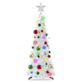 3ft white pop-up Christmas tree with multicolor LED lights and bauble ornaments