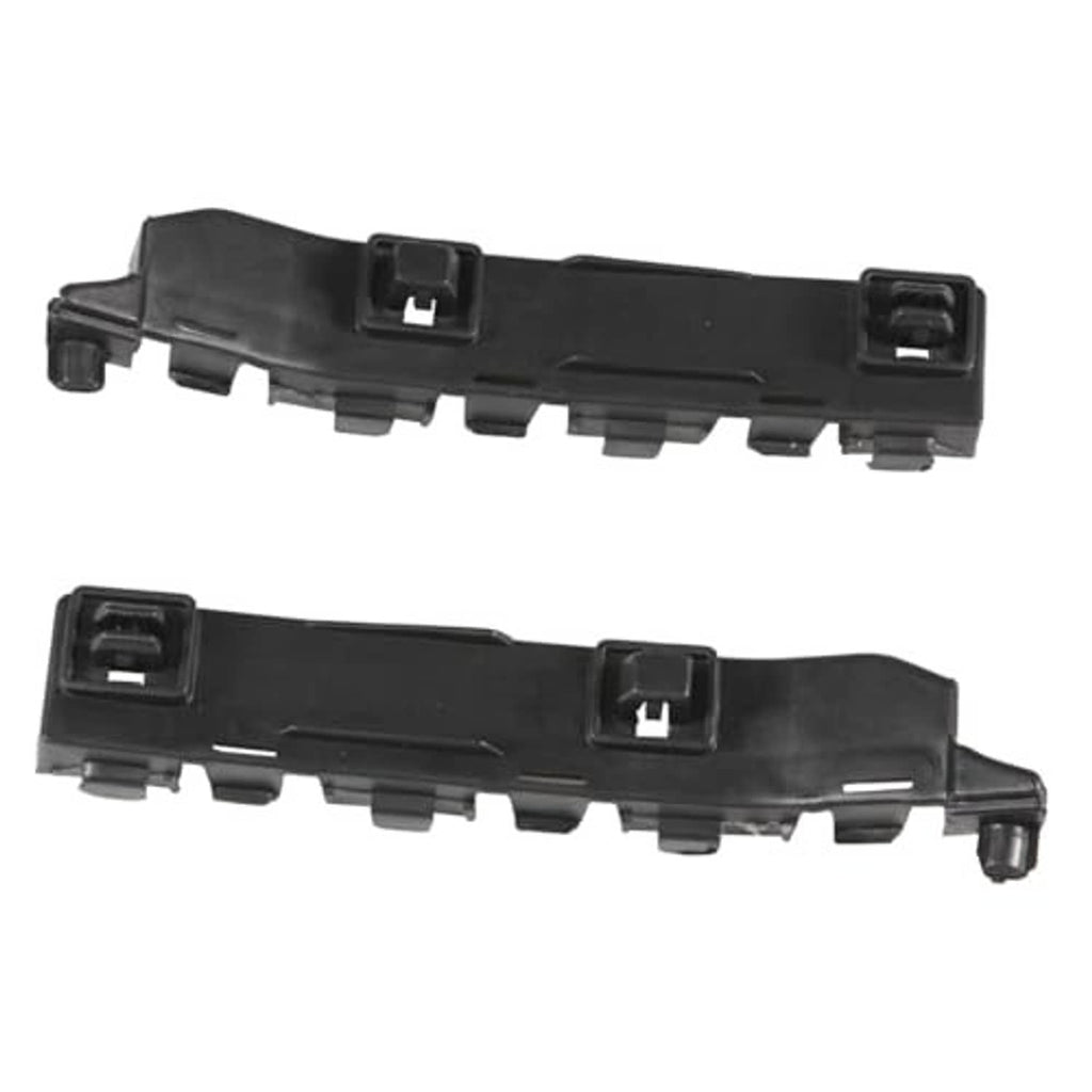 Pair of black front bumper bracket mounting pieces with rectangular mounting blocks