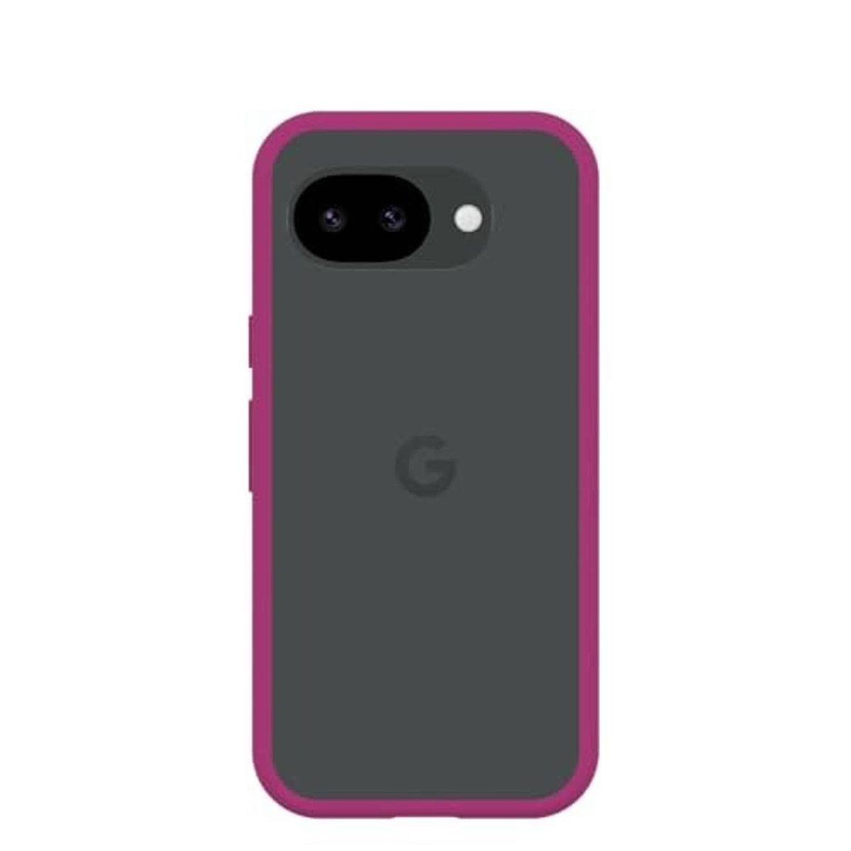 Rose pink Pixel case with slim back, camera openings, and side button cutouts
