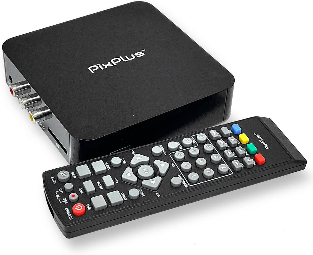 Pixplus black ATSC digital converter box with control keypad remote