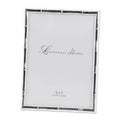 Silver bamboo-style metal 5x7 picture frame with glass, Lawrence Home mat and size print