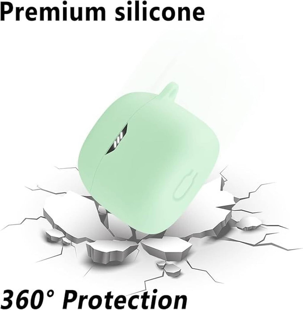 Luminous green premium silicone earbud case with 360 protection styling