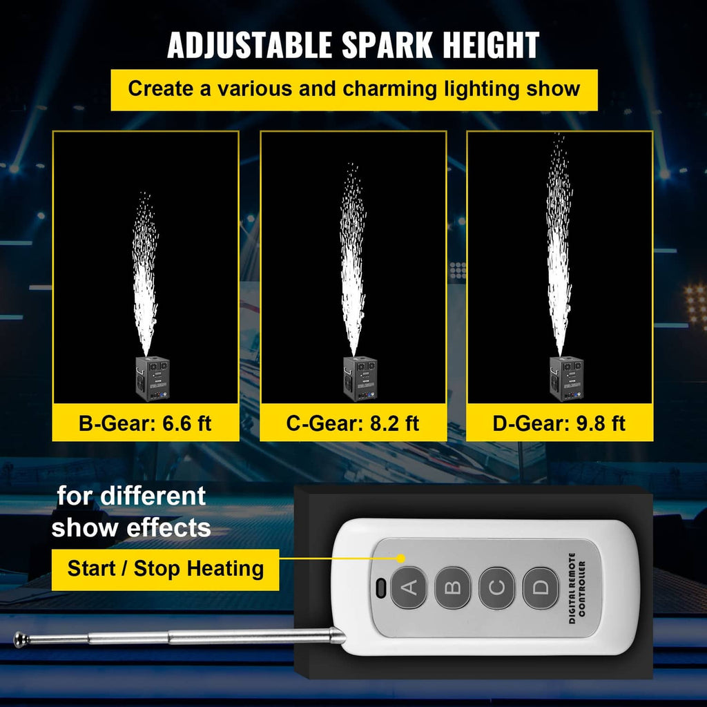 700W cold spark machine with remote controller and adjustable spark height