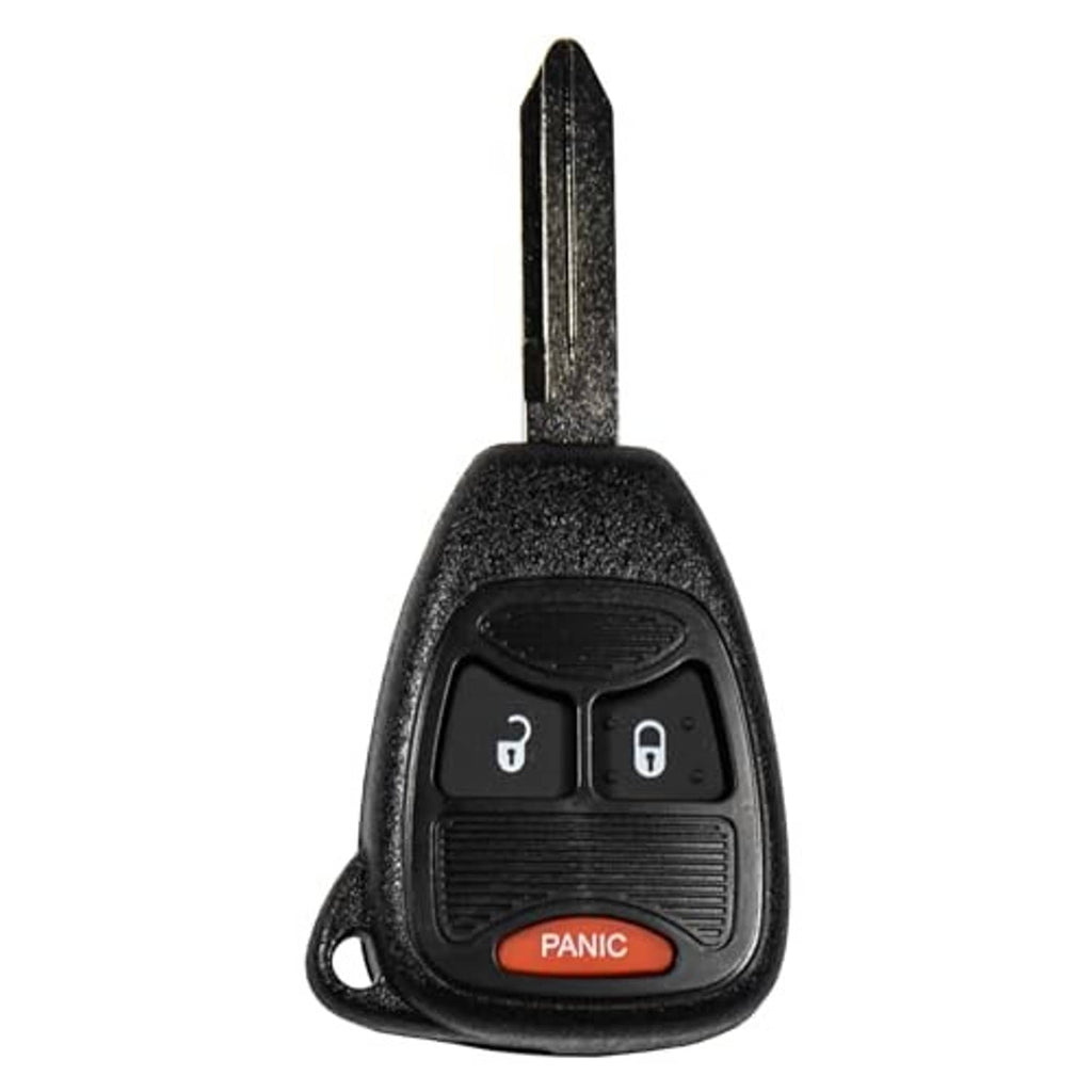 Black key fob shell cover with red PANIC button and metal key blade