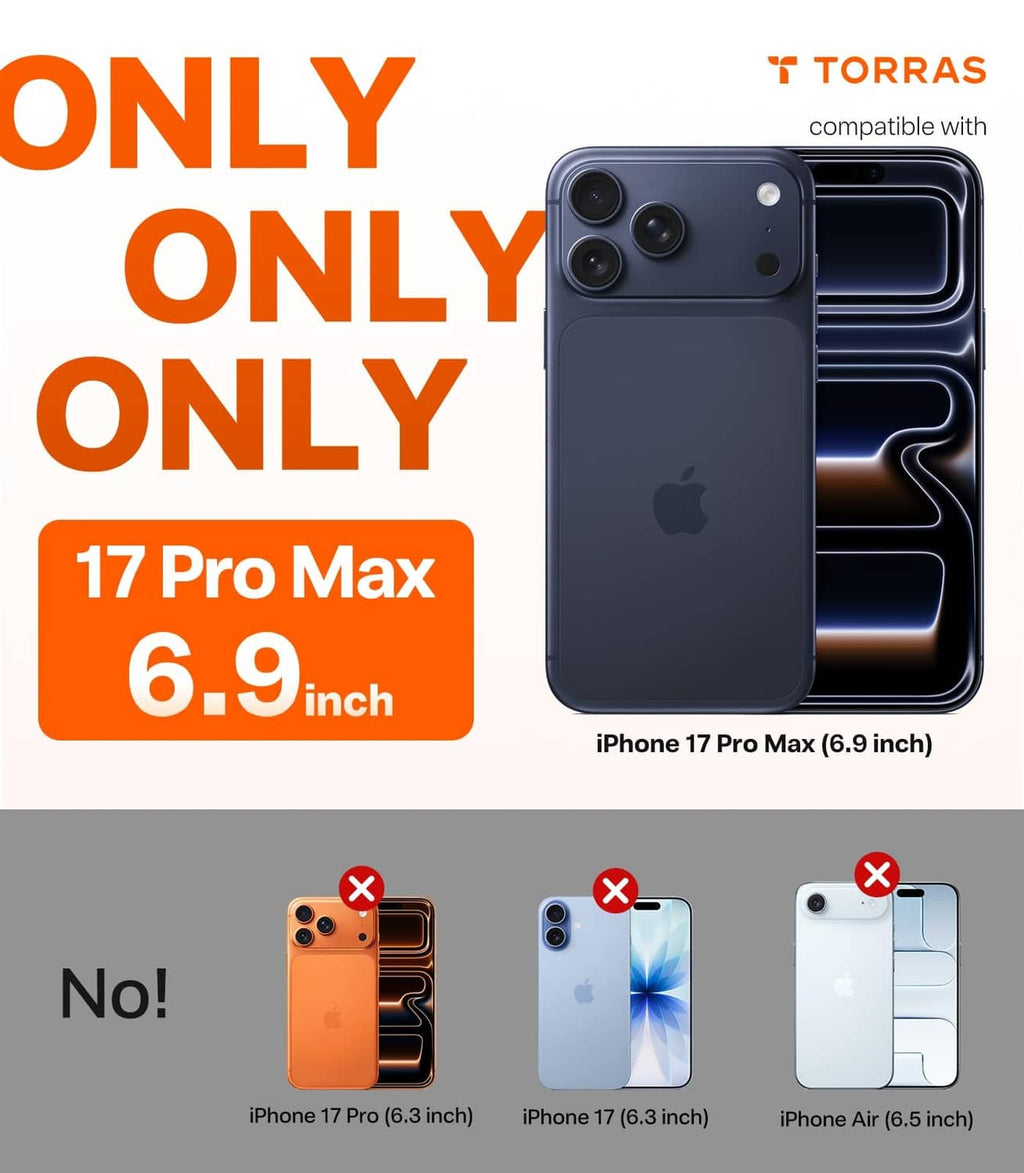 Clear blue phone case for iPhone 17 Pro Max shown from front and side
