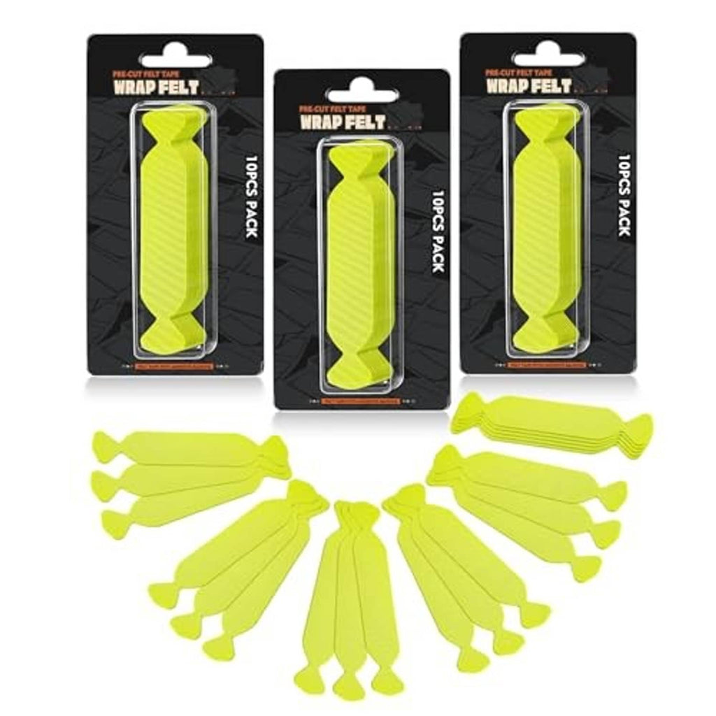 Neon green pre-cut felt squeegee buffer tape, 10-pack on blister cards