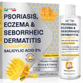 Salicylic acid 3% medicated scalp shampoo bottle with honey comb graphic
