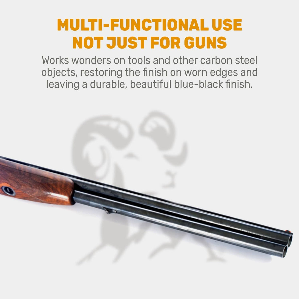 Firearm barrel being treated for bluing with darkened metal finish