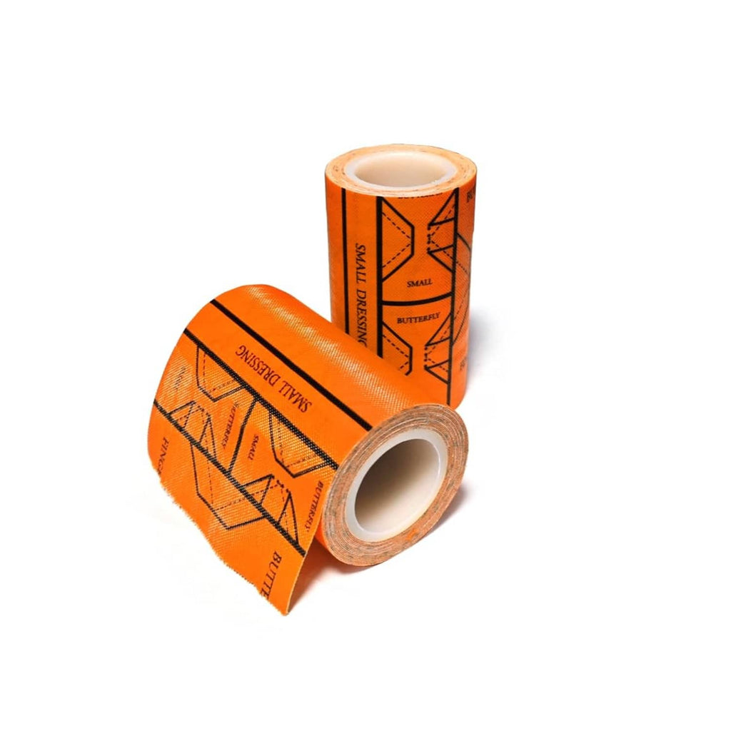 Orange medical grade first aid duct tape rolls, self-adhesive wound closure