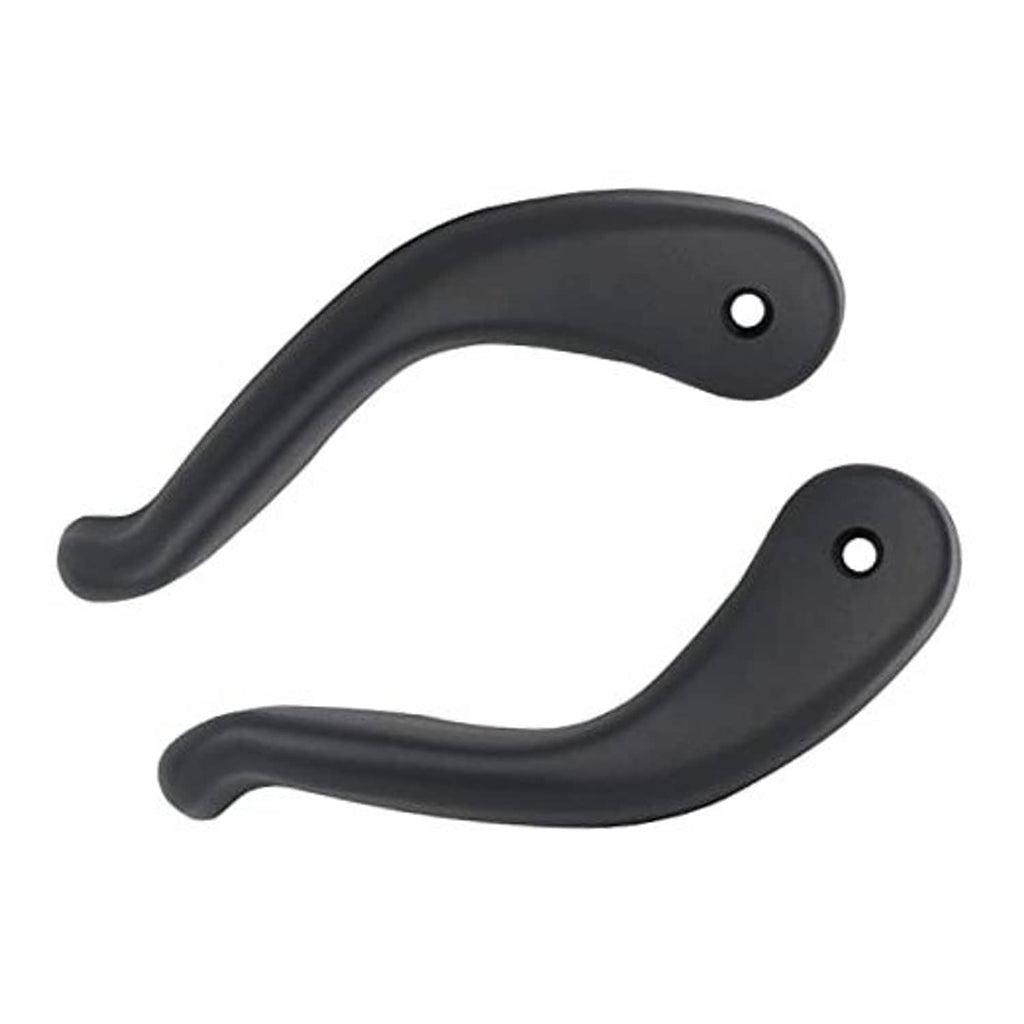 Black seat recliner handle lever set with two curved pulls and round mounting holes