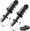 Front shock strut assembly pair with coiled springs and electronic wiring harness