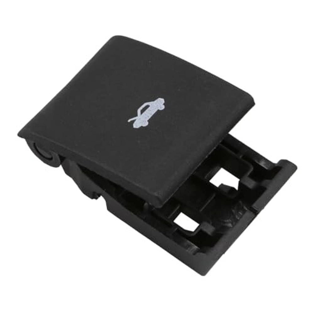Black hood release handle switch with car icon, open slot and bracket clips