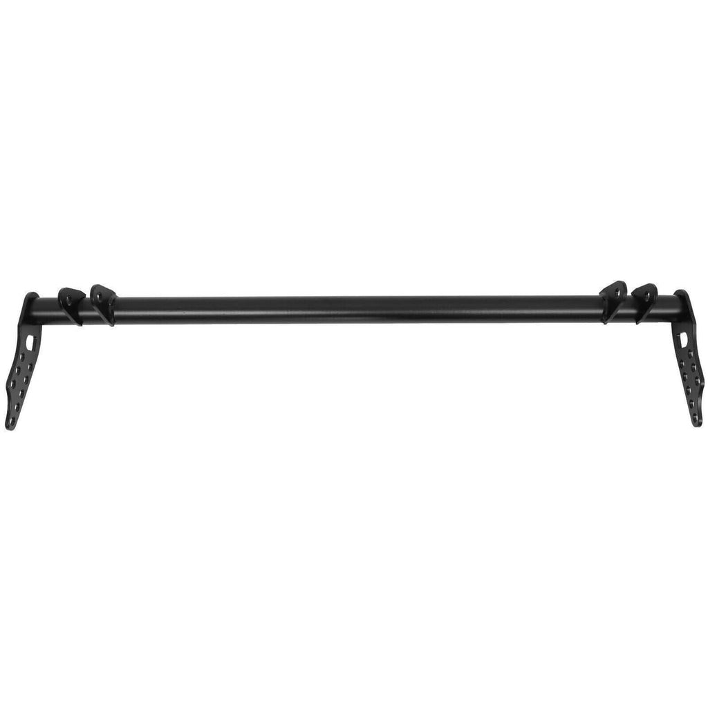 Front traction control tie bar kit crossbar, black bar with perforated mounting brackets