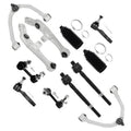 Front suspension control arm kit with ball joints, boots, and coated metal links