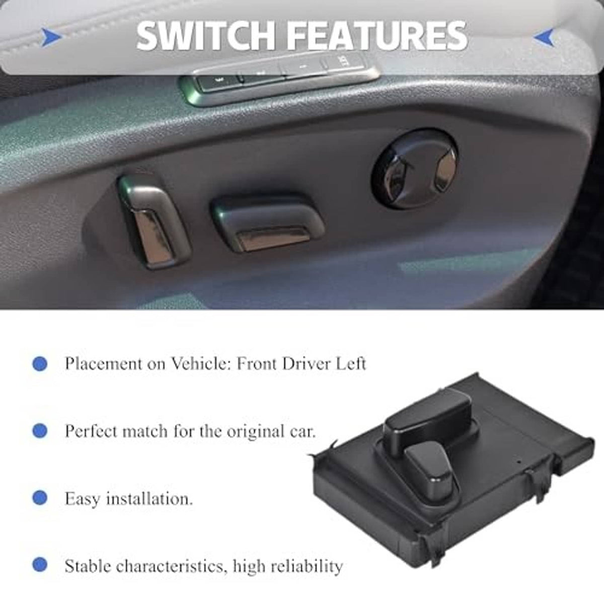 Power seat switch assembly with two molded switch housings