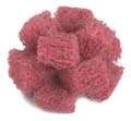 Very fine abrasive buff wheel, pink/red cross-buff pad with textured surface