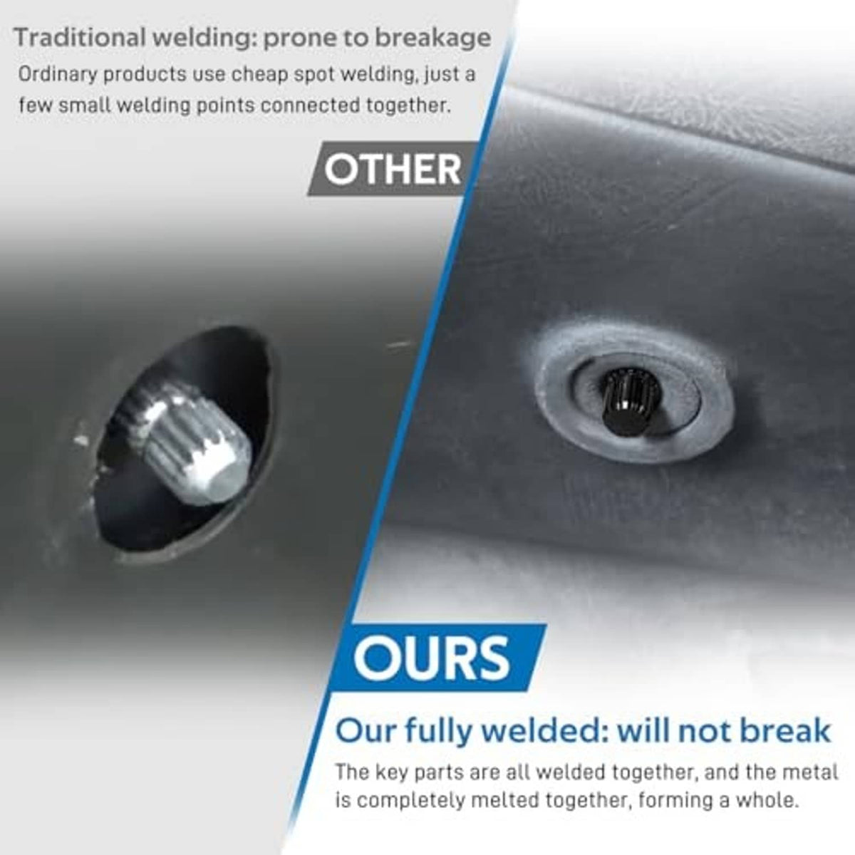 Black fully welded window crank extension body with central screw hole