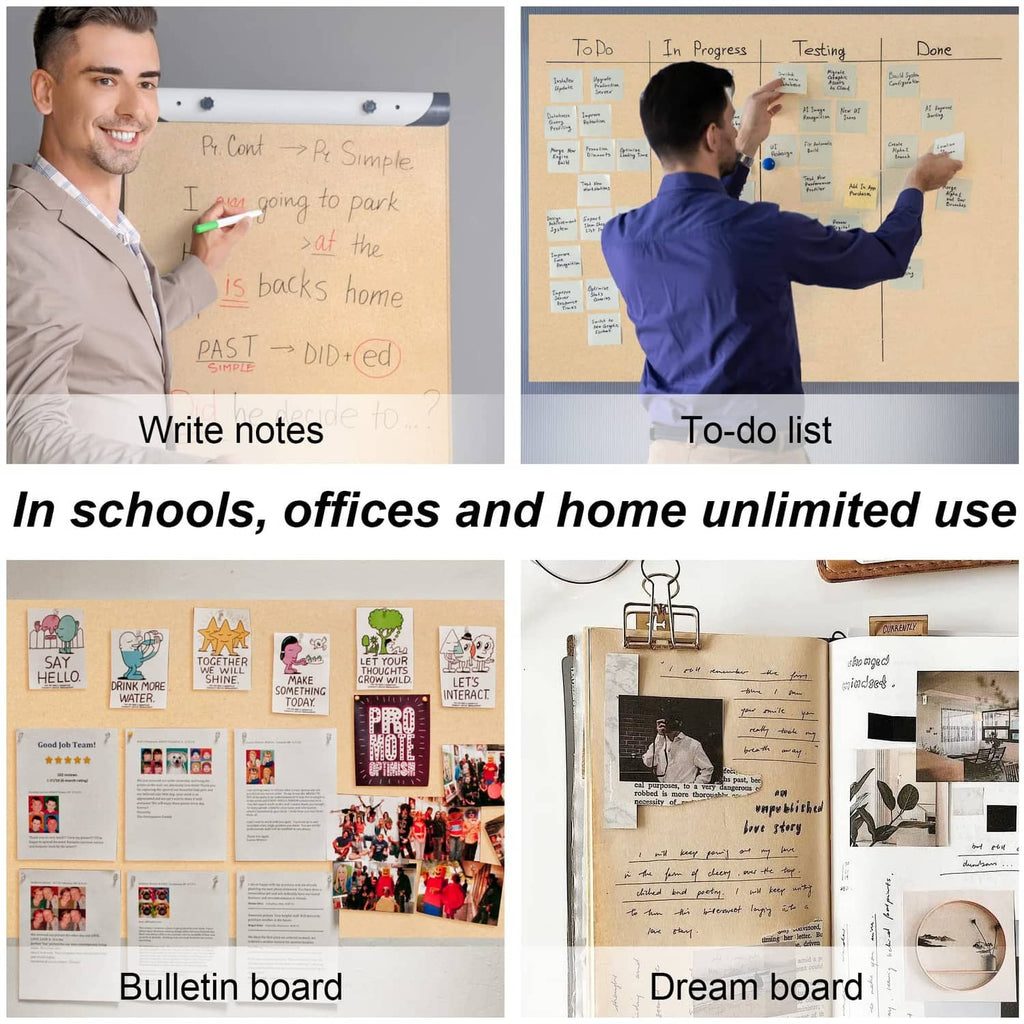Kraft paper sheet pinned as bulletin board, notes and to-do list