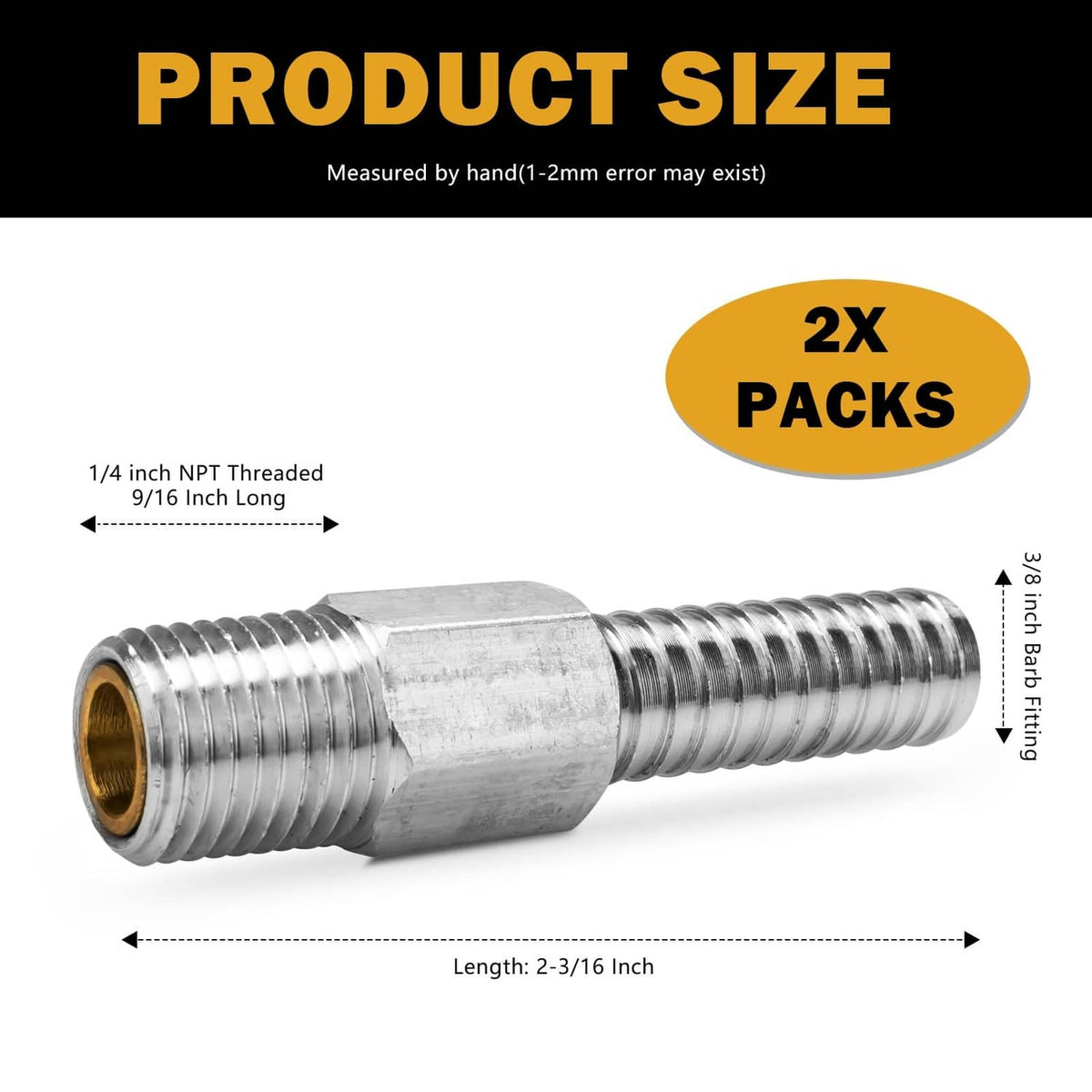 Aluminum anti-siphon valve fitting with 1/4 in NPT threads and brass port