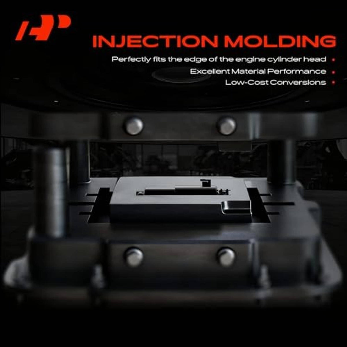 Headlight washer nozzle part in injection molding tray