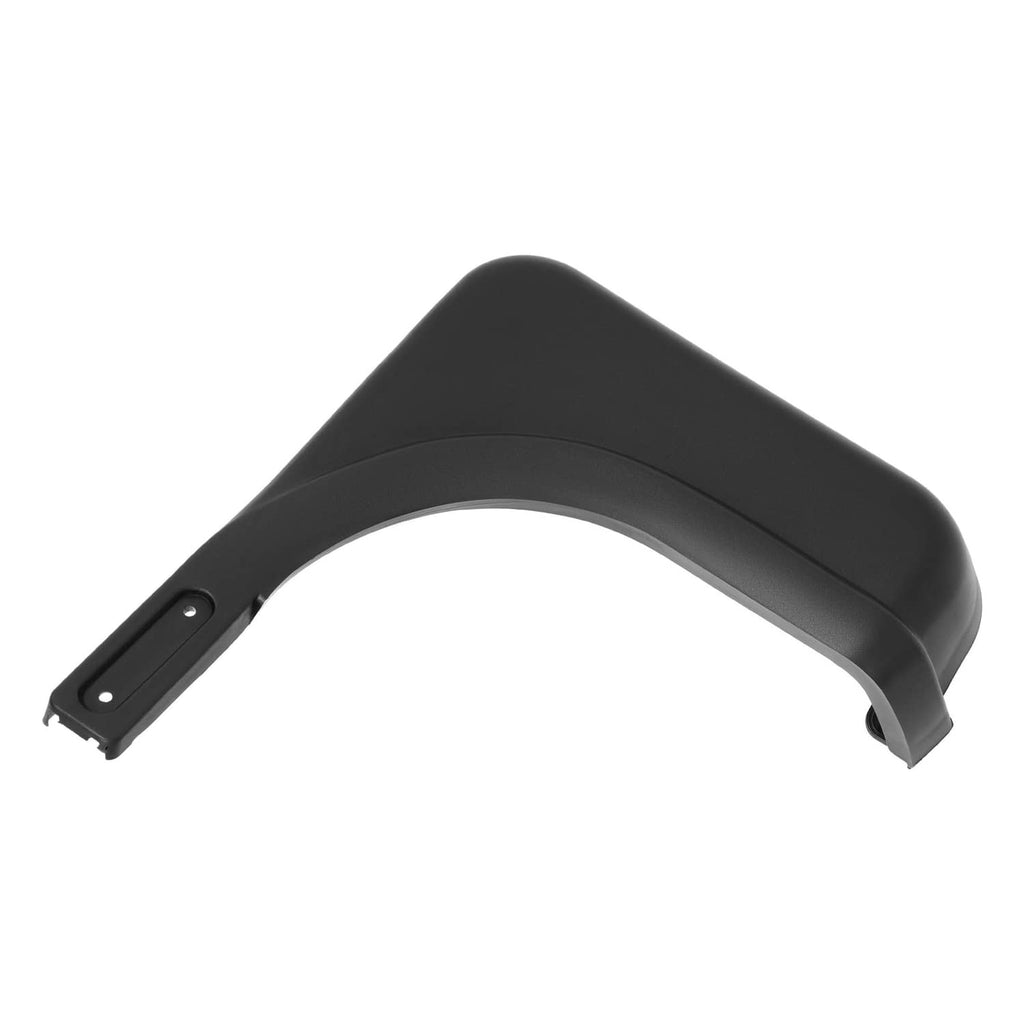 Front corner section of right fender cap, dark plastic with two mounting holes