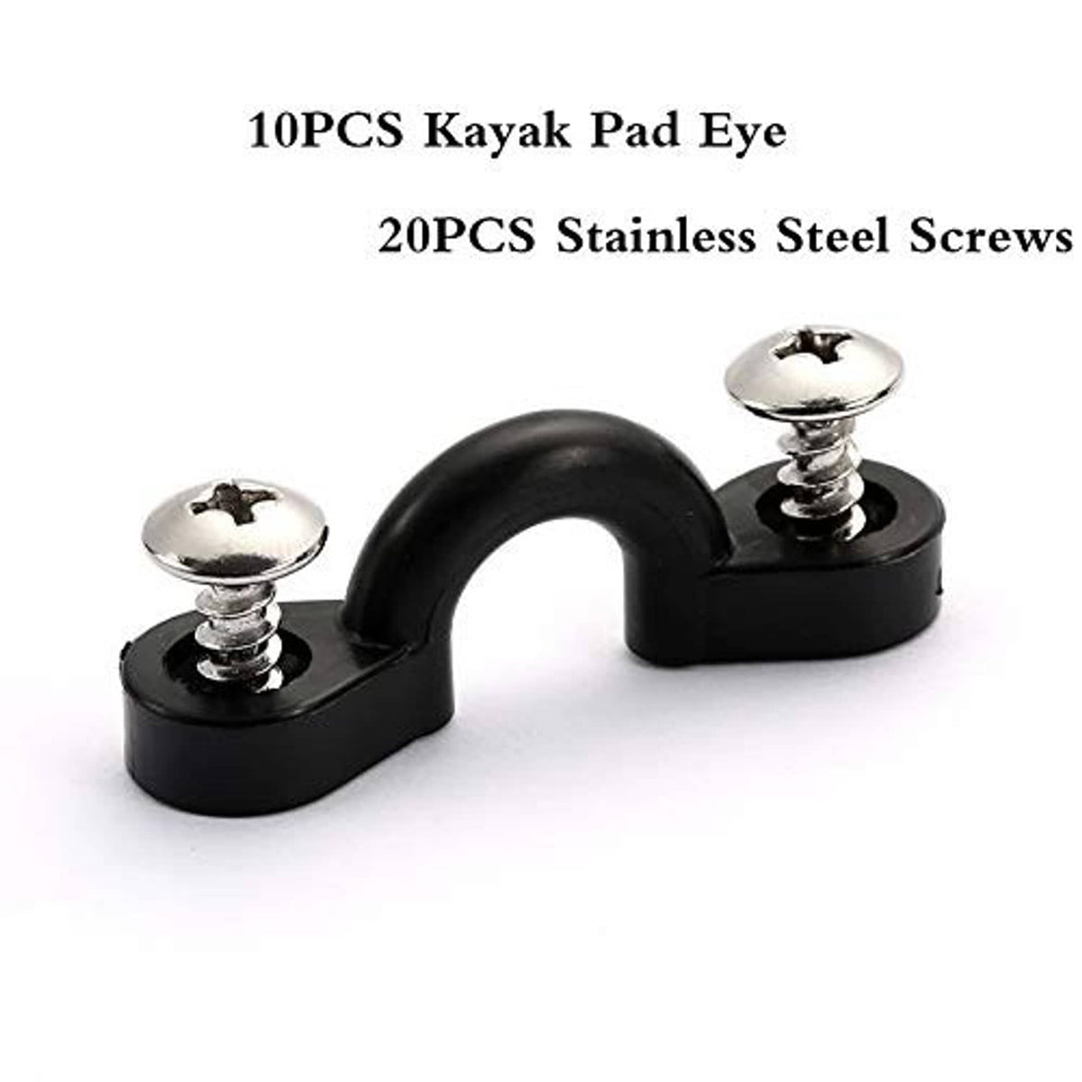 Kayak pad eye mount with black base and stainless screw included