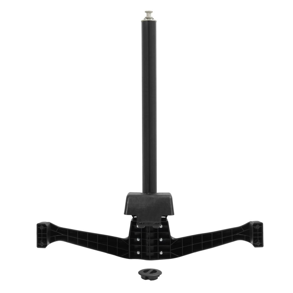 Black water ski wake pylon with wide mounting base and bolt points