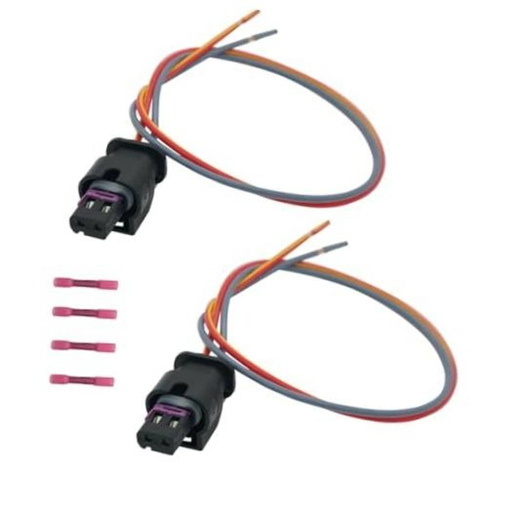 2-pin license plate light wiring pigtail connector with prewired leads and terminals